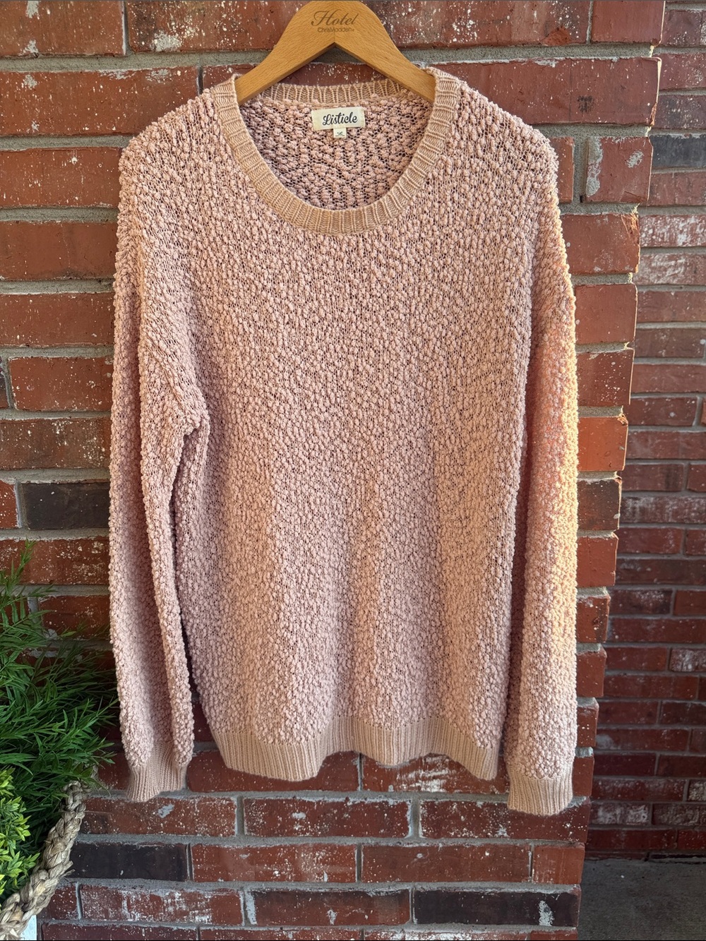 Listicle Women's Textured Sweater in Beige